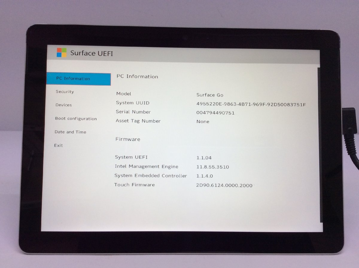 ジャンク/ Microsoft Surface Go Intel Pentium 4415Y メモリ8.19GB