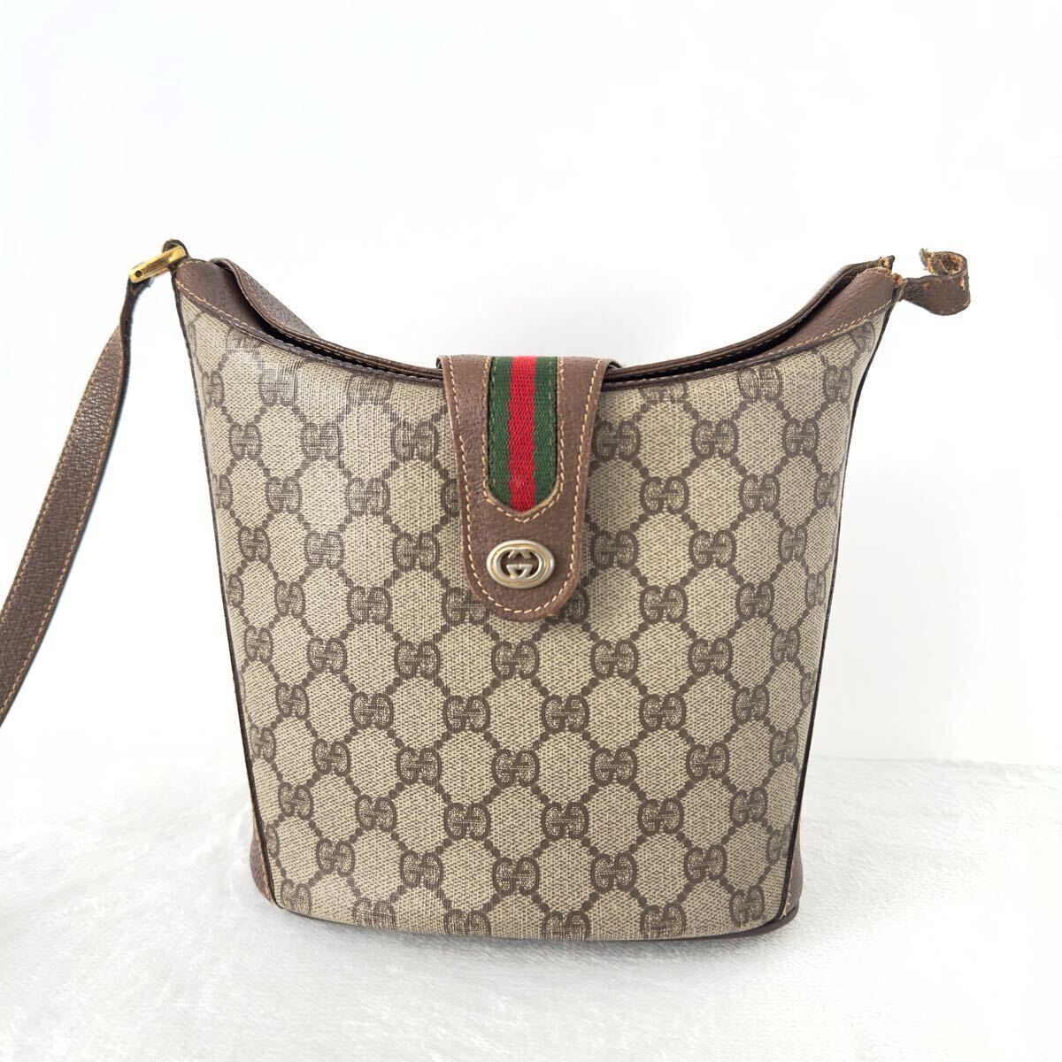 1円〜☆GUCCI グッチ ショルダーバッグ マーモント ggシマ シェリー 
