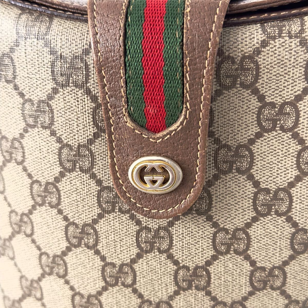 1円〜☆GUCCI グッチ ショルダーバッグ マーモント ggシマ シェリー 