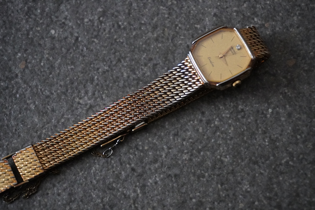 電池交換済 稼働品 セイコー エクセリーヌ SEIKO Exceline 1P ダイヤ 