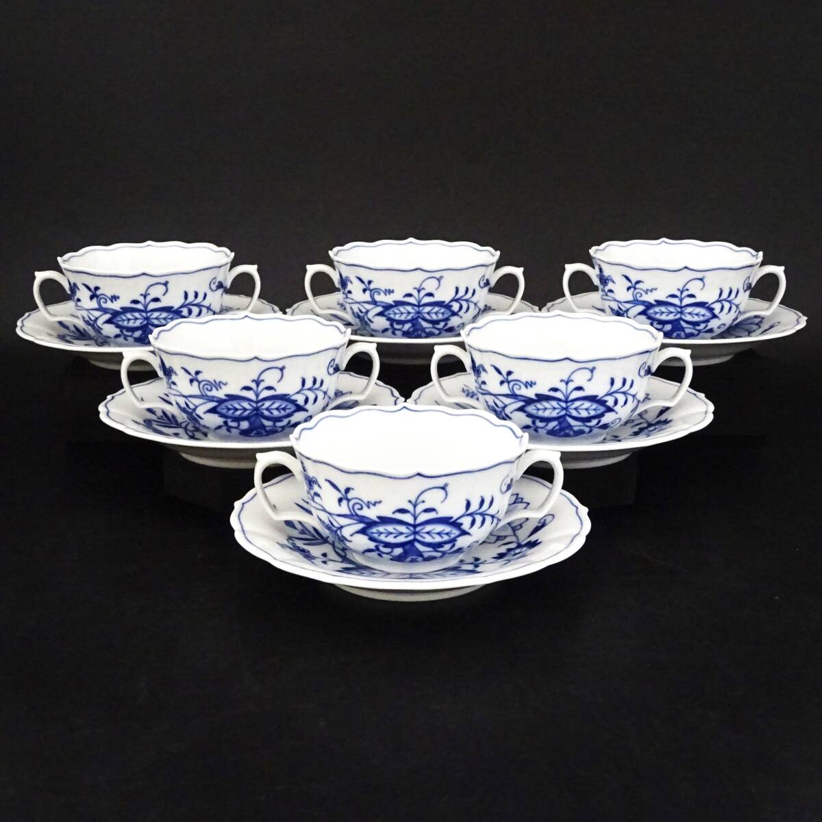マイセン ブルーオニオン K⁄ スープカップ ダブルハンドル Meissen 