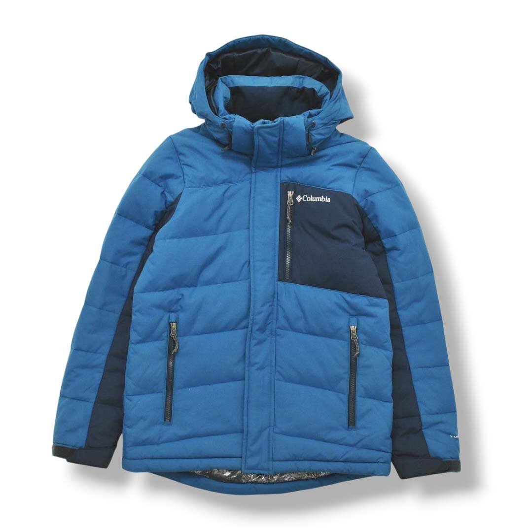 ★コロンビア COLUMBIA オムニヒート ターボ ダウン ジャケット パーカー S ライトブルー ネイビー メンズ アウトドア ナイロン アウター★_2