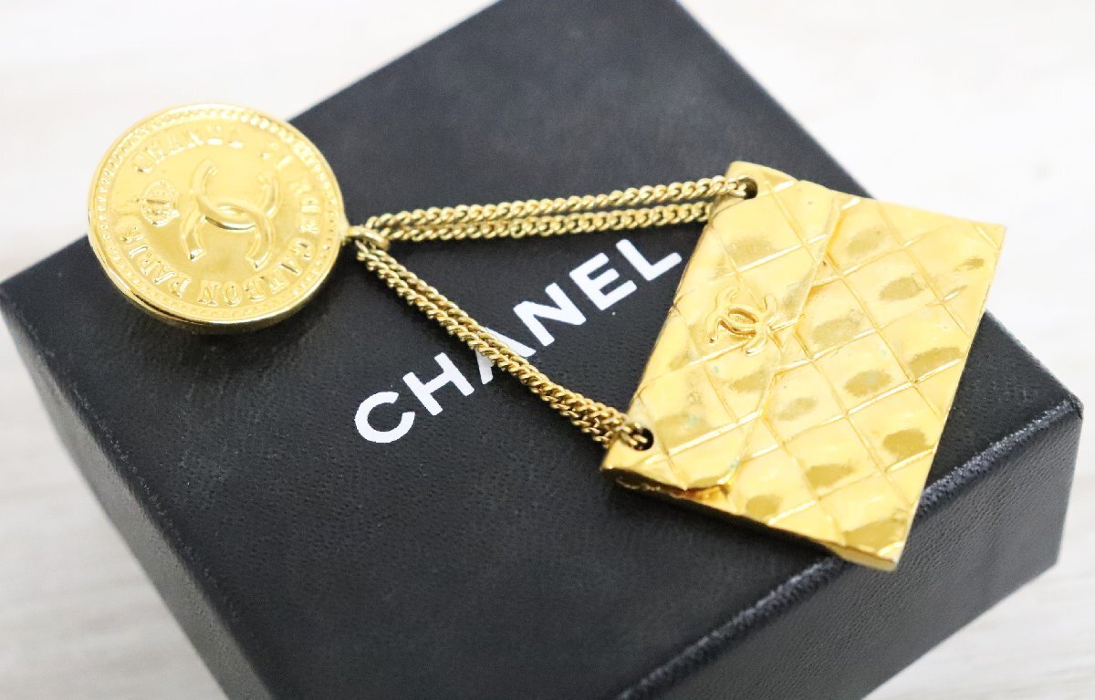 行董】CHANEL シャネル ブローチ マトラッセ 93A ヴィンテージ 