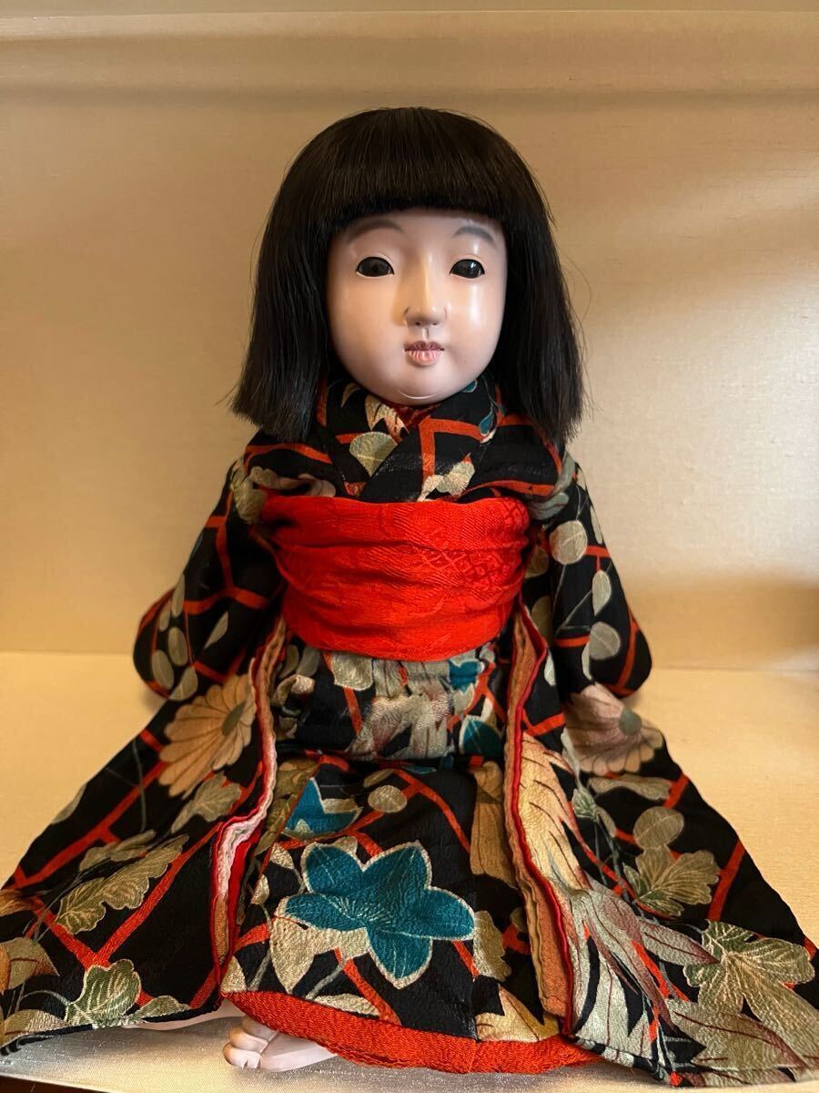 市松人形 42cm 大正時代 ガラス目 人毛 銘なし(市松人形)｜売買され