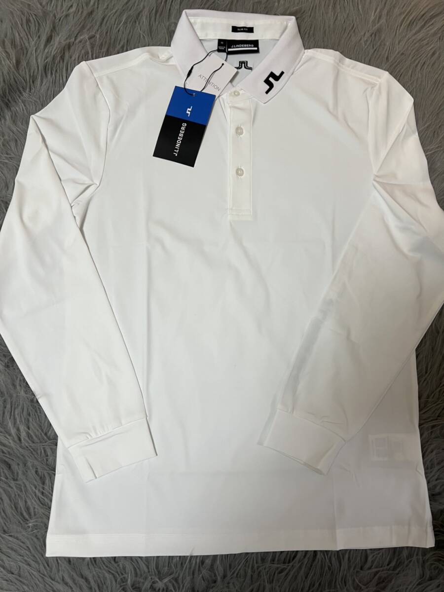 新品J.LINDEBERG ゴルフ ジェイリンドバーグ 長袖ポロシャツ ホワイト M 新品 ジェイリンドバーグ スポーツ別 ハーフジップ 071-39911 ダウンジャケット