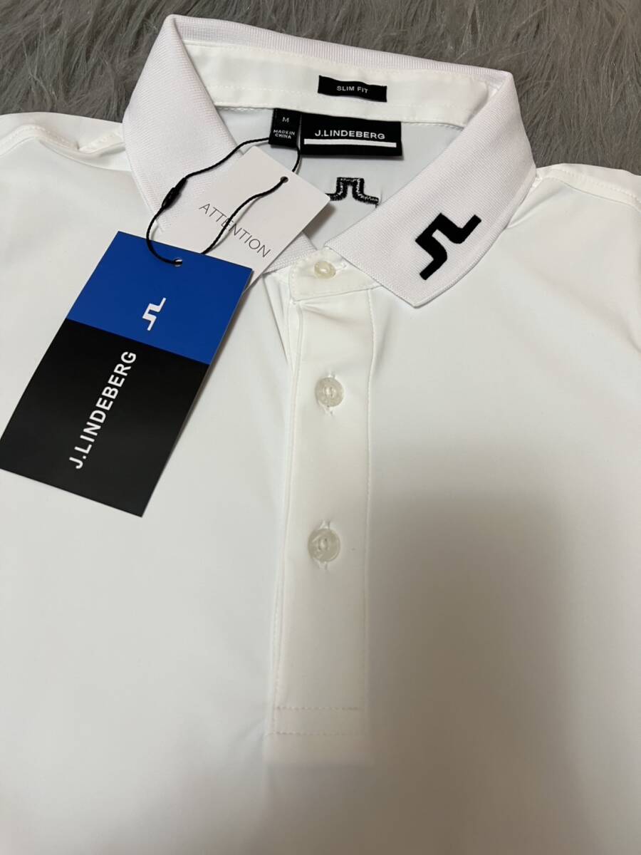 新品J.LINDEBERG ゴルフ ジェイリンドバーグ 長袖ポロシャツ ホワイト M 新品 ジェイリンドバーグ スポーツ別 ハーフジップ 071-39911 ダウンジャケット