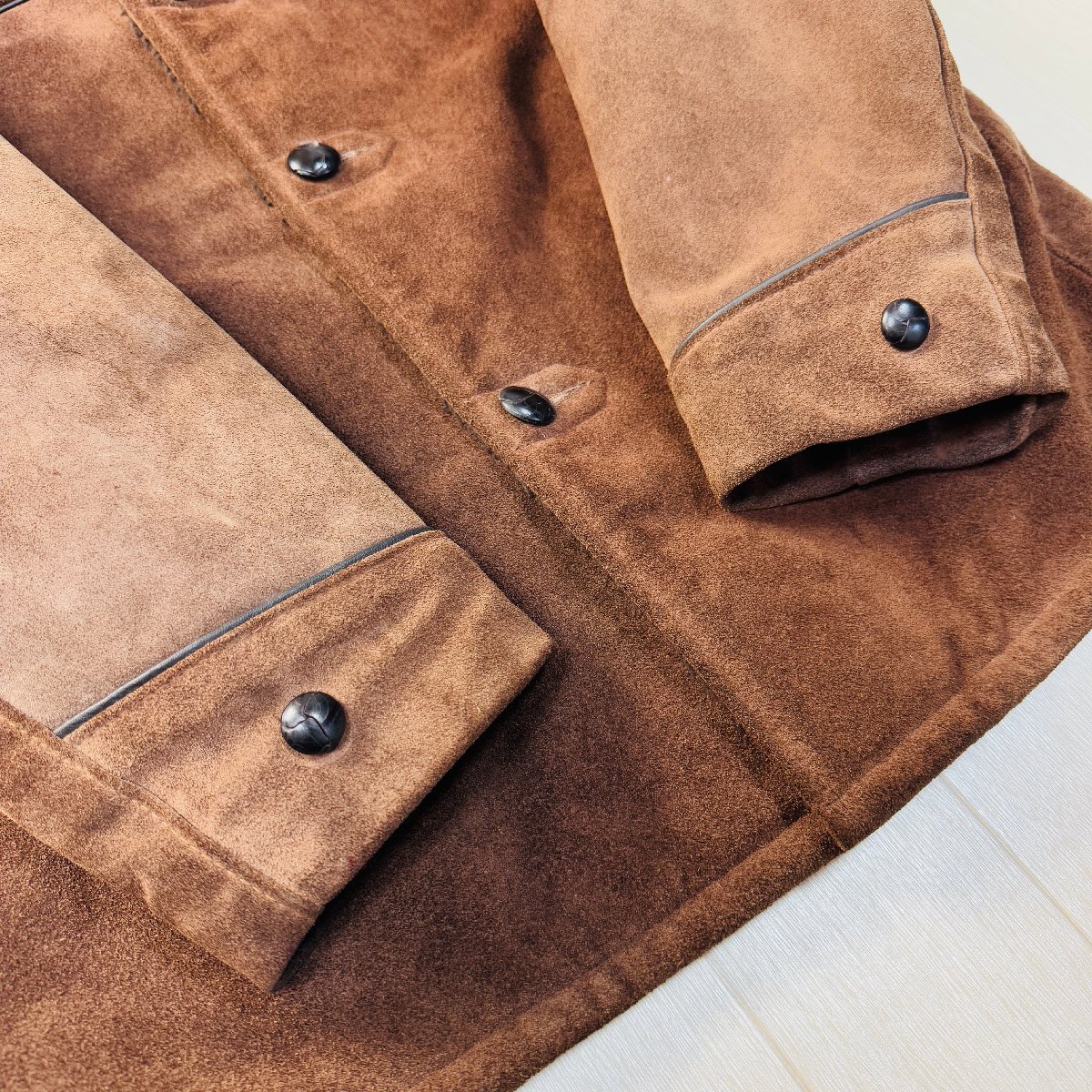 美品/40 XL相当☆ショット/Schott N.Y.C 肉厚牛革 スエードレザー