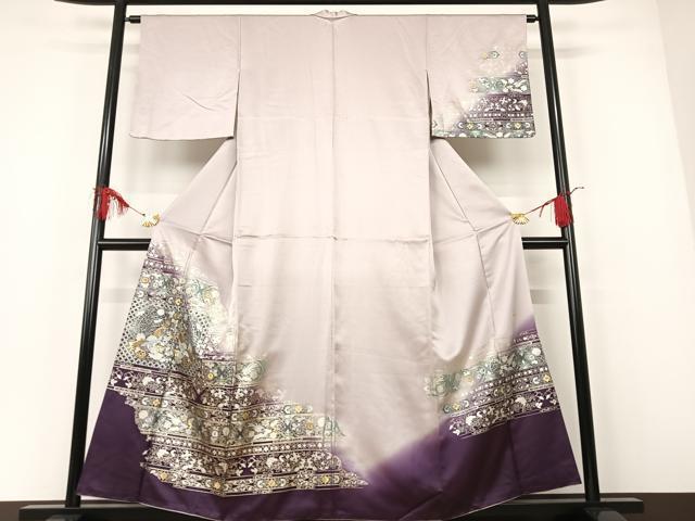 平和屋着物○玉虫金彩 加藤信和 訪問着 花鳥文 暈し染め 金銀