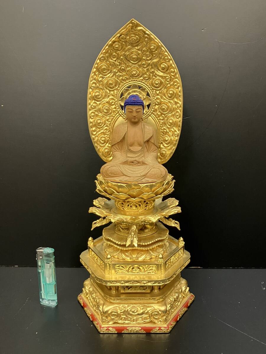 【人気SALE，人気】 仏教美術 時代物仏像 釈迦如来像 座釈迦 総高さ36.5ｃｍ(仏像)｜売買されたオークション情報、yahooの商品情報をアーカイブ公開 - オークファン 仏像