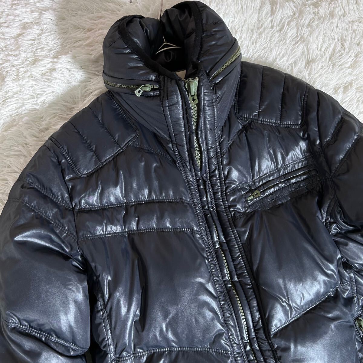 美品】DIESEL ディーゼル キルティングダウンジャケット ライダース 