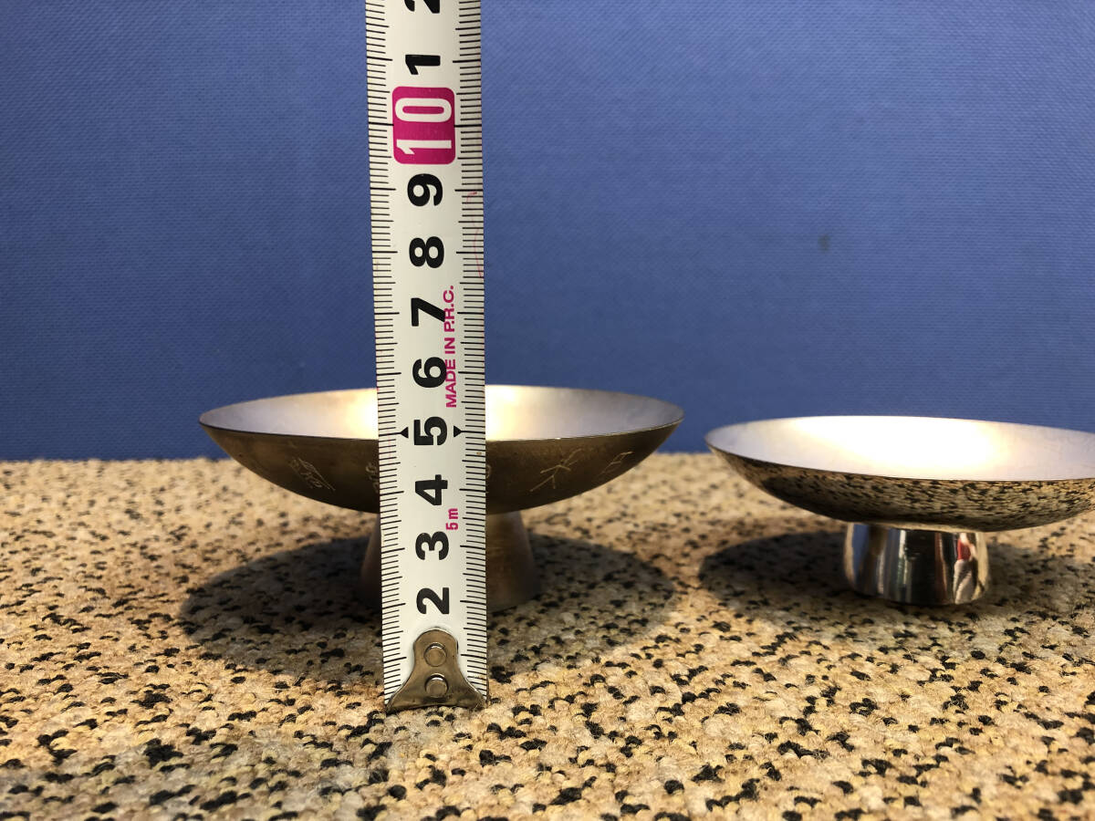 純銀 銀杯 銀盃 造幣局刻印 1000 SILVER 2点セット 重さ約237g(銀製