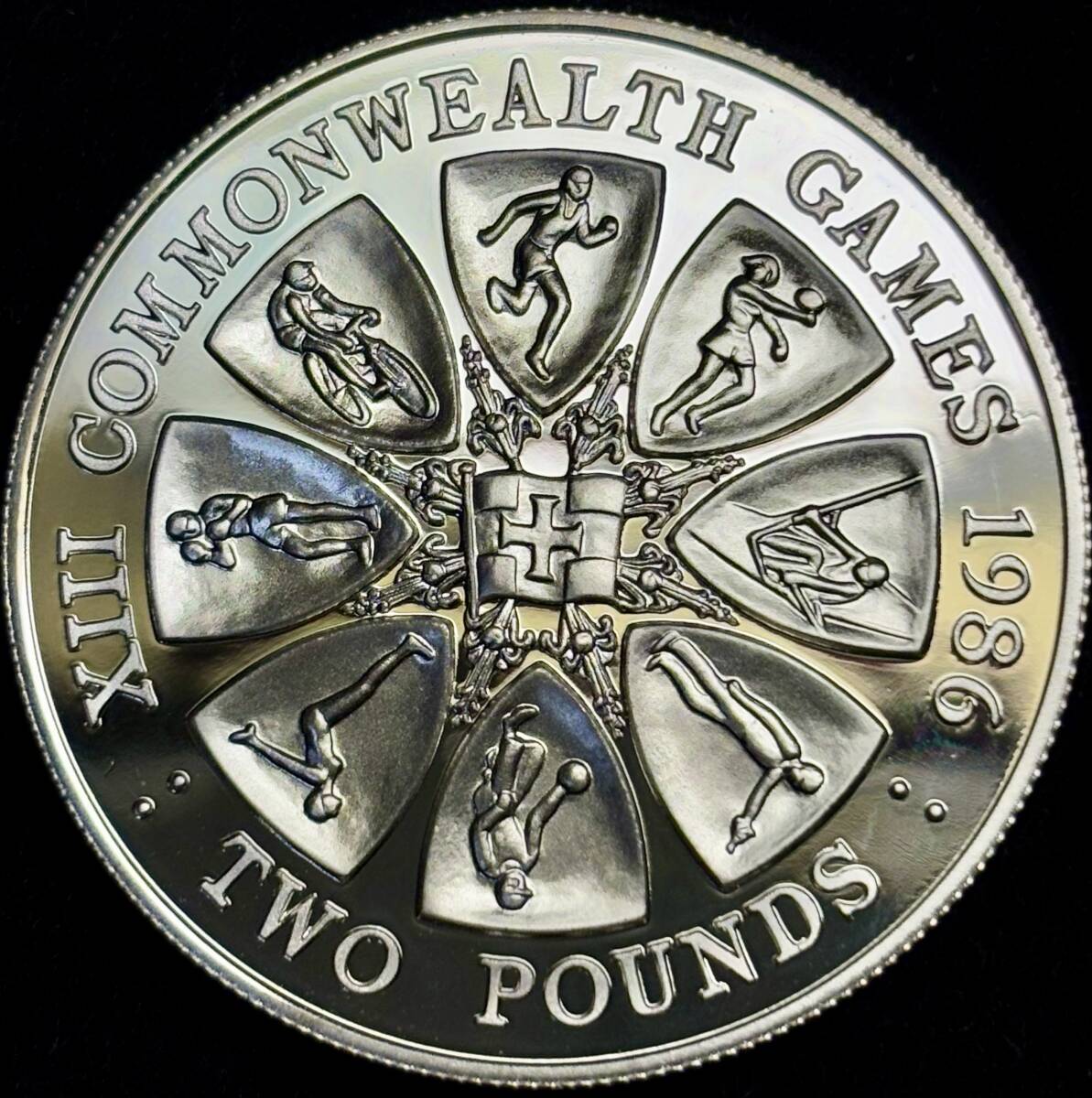 英領ジャージー大型銀貨】(1986年銘 27.8g 直径38.5mm プルーフ