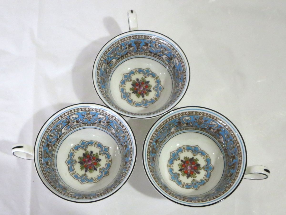 1000円スタート 食器 計23点 WEDGWOOD ウェッジウッド フロレンティーン ターコイズ カップ&ソーサー/プレート/ティーポット 他 □H60041 1000円スタート WEDGWOOD 食器 他 カップ&amp;ソーサー&frasl;プレート&frasl;ティーポット イエロー
