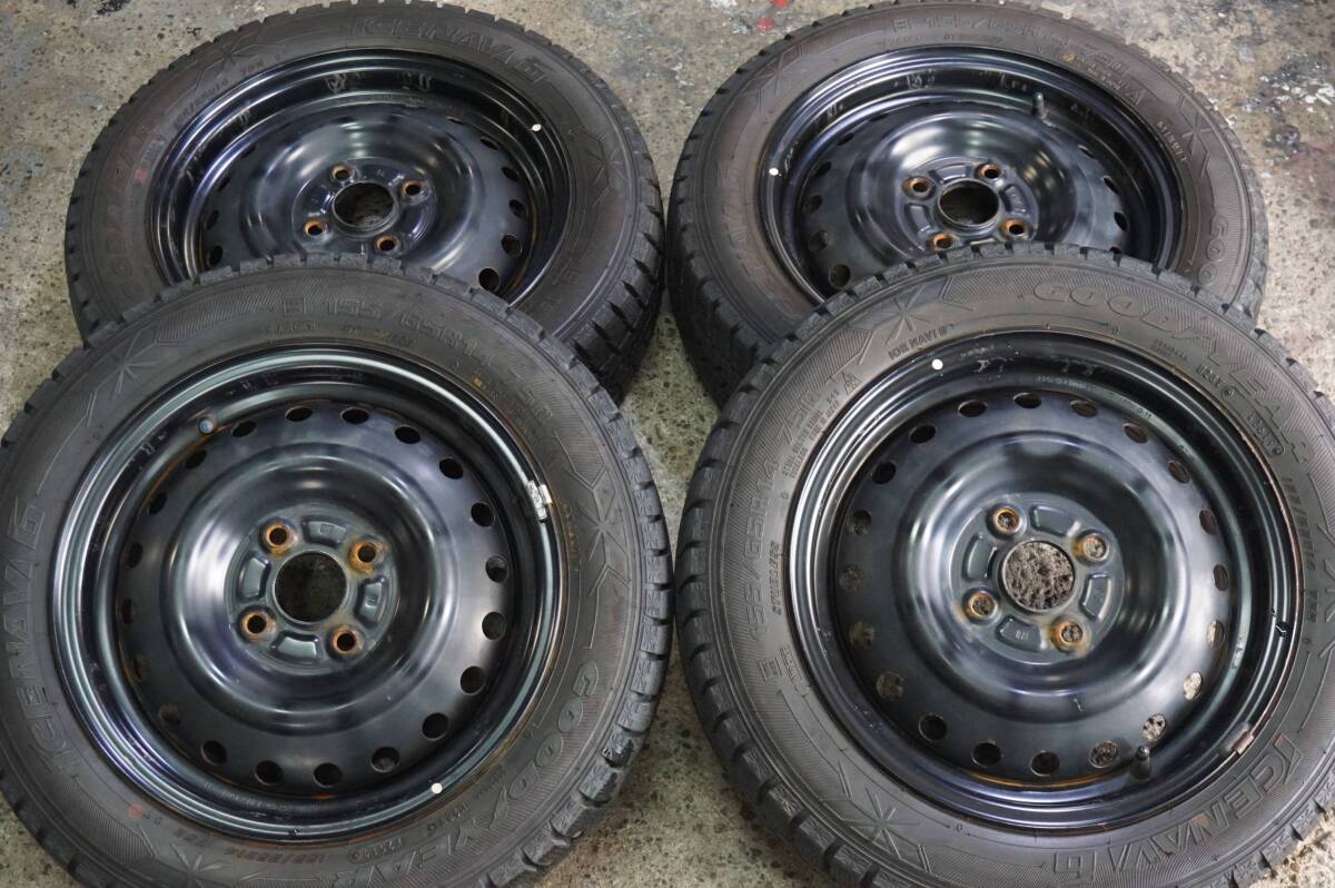 正規品，低価 グッドイヤー 155/65R14 スチール ウェイク タント ミラ イース ジーノ ムーヴ キャンパス ココア ワゴンＲ スペーシア アルト ラパン 257(スタッドレスタイヤ)｜売買されたオークション情報、ya 4穴
