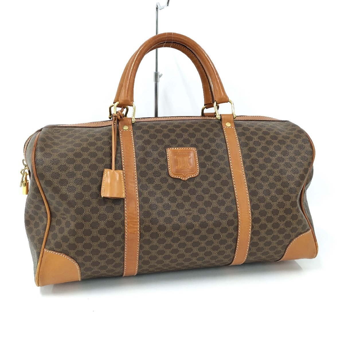 ○セリーヌ CELINE ボストンバッグ マカダム ブラウン[Jコレ]A10TA551