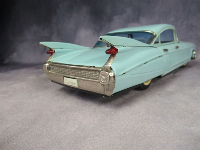 c1 当時物 萬代屋 水色 赤箱シリーズ キャデラック Cadillac ブリキ