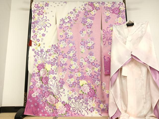 正絹】長襦袢 粋な人物文（四十八手）無双仕立て 遊び心ある一着 春画