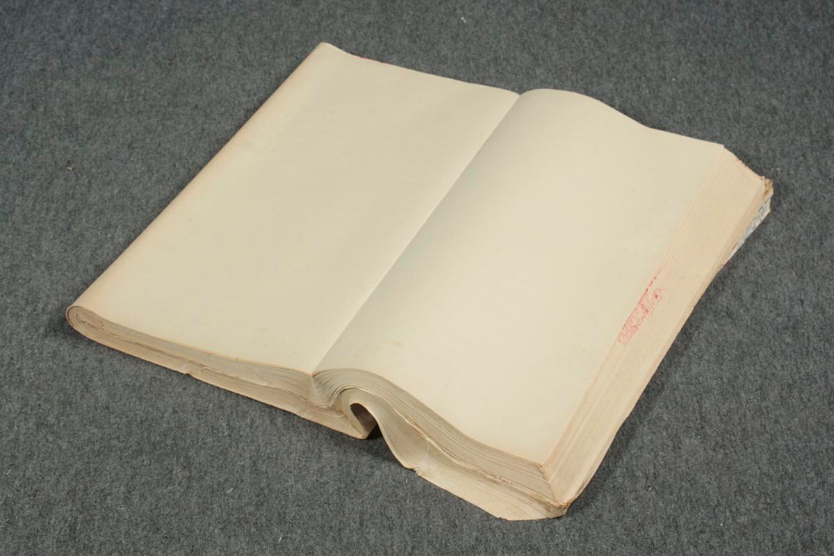 UU518 中国書道具 中国画仙紙 十四束 専用箱「新料 堤高国産 城郷交流 福建省 伏等大廣紙 将楽定槽出品」宣紙 唐紙 古紙 中国古玩_4