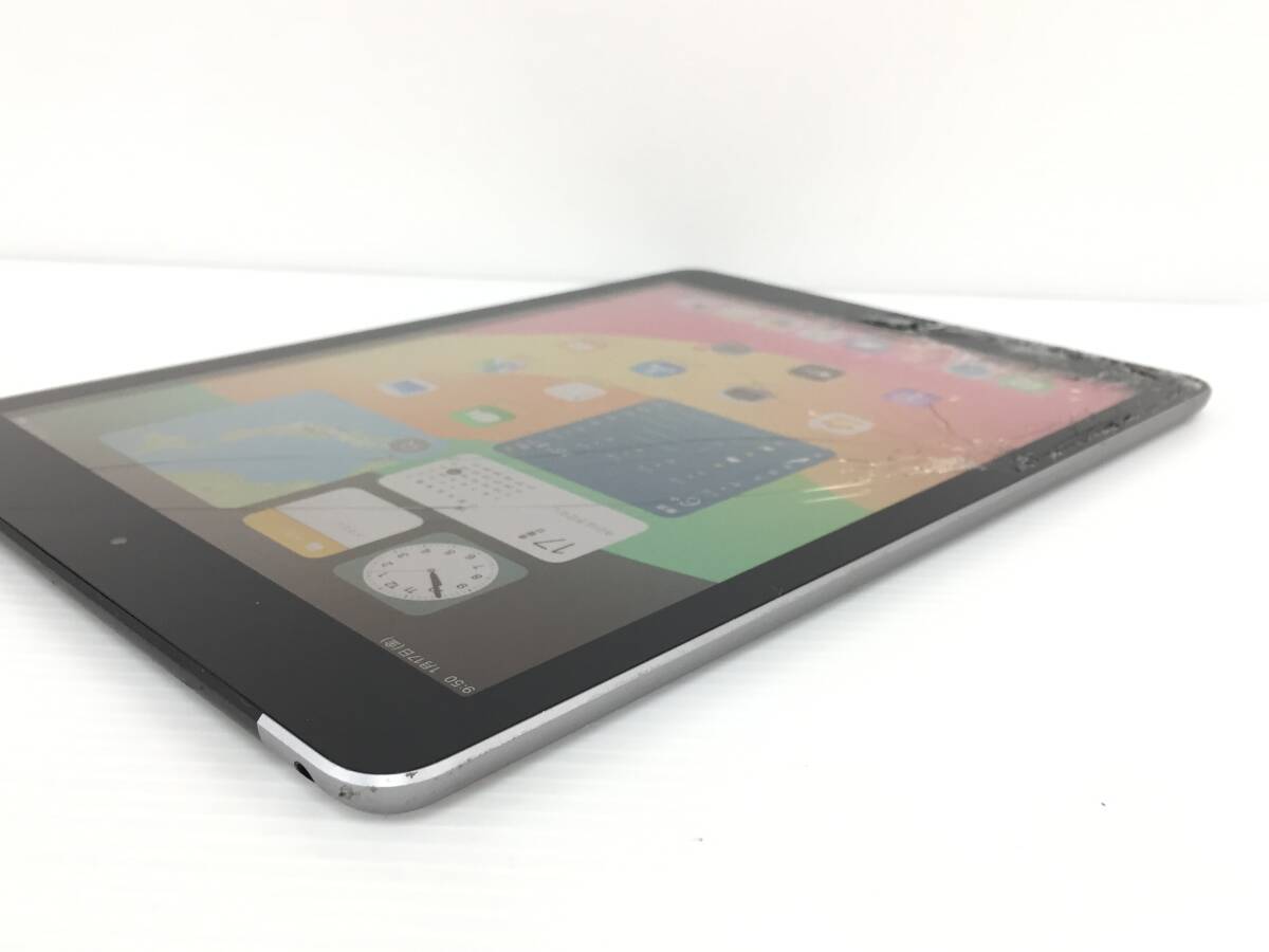 〇 au iPad 第6世代 Wi-Fi＋Cellularモデル 32GB A1954(MR6N2J/A) スペースグレイ 〇判定 動作品 ※難あり_3