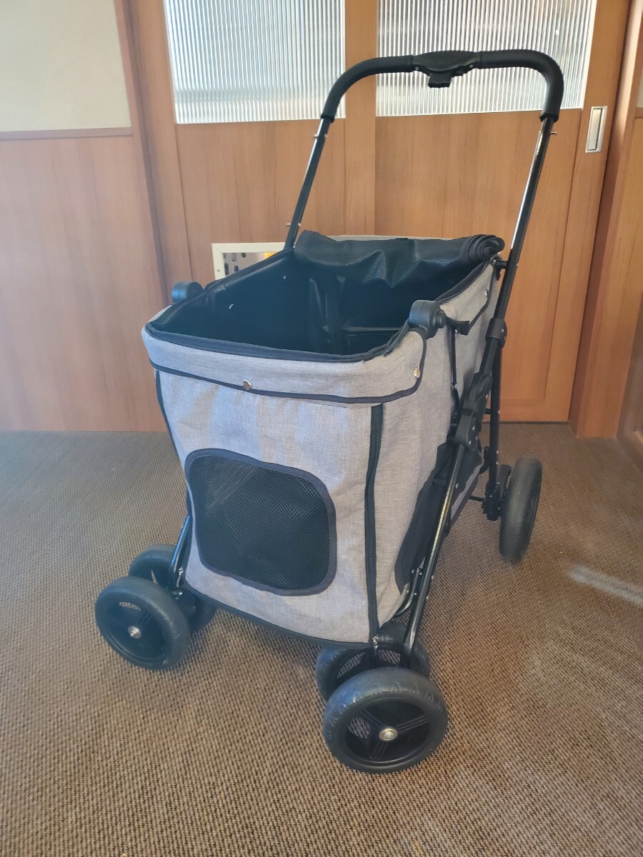MEGANEKO ペットカート 犬 大型犬用 耐荷重50kg 前輪360°回転 後輪