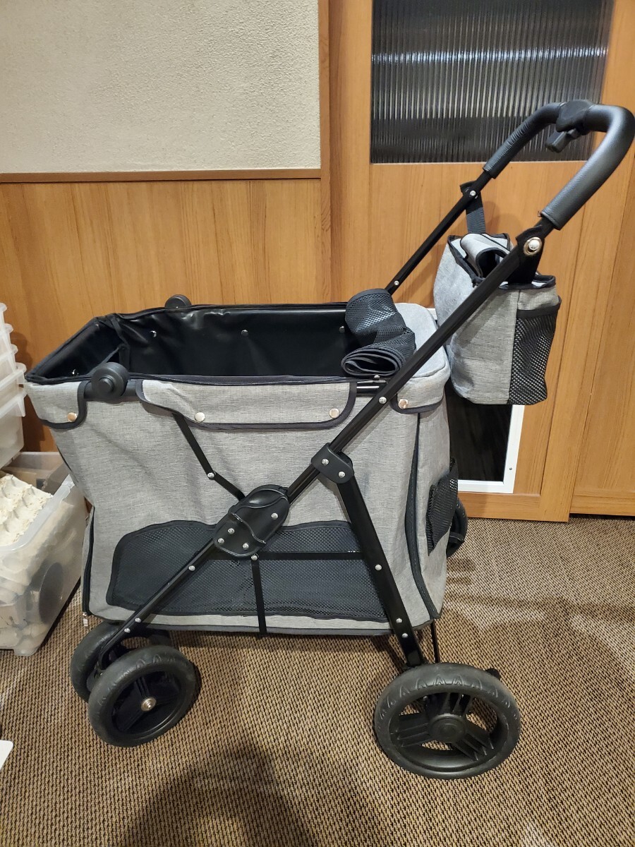 MEGANEKO ペットカート 犬 大型犬用 耐荷重50kg 前輪360°回転 後輪