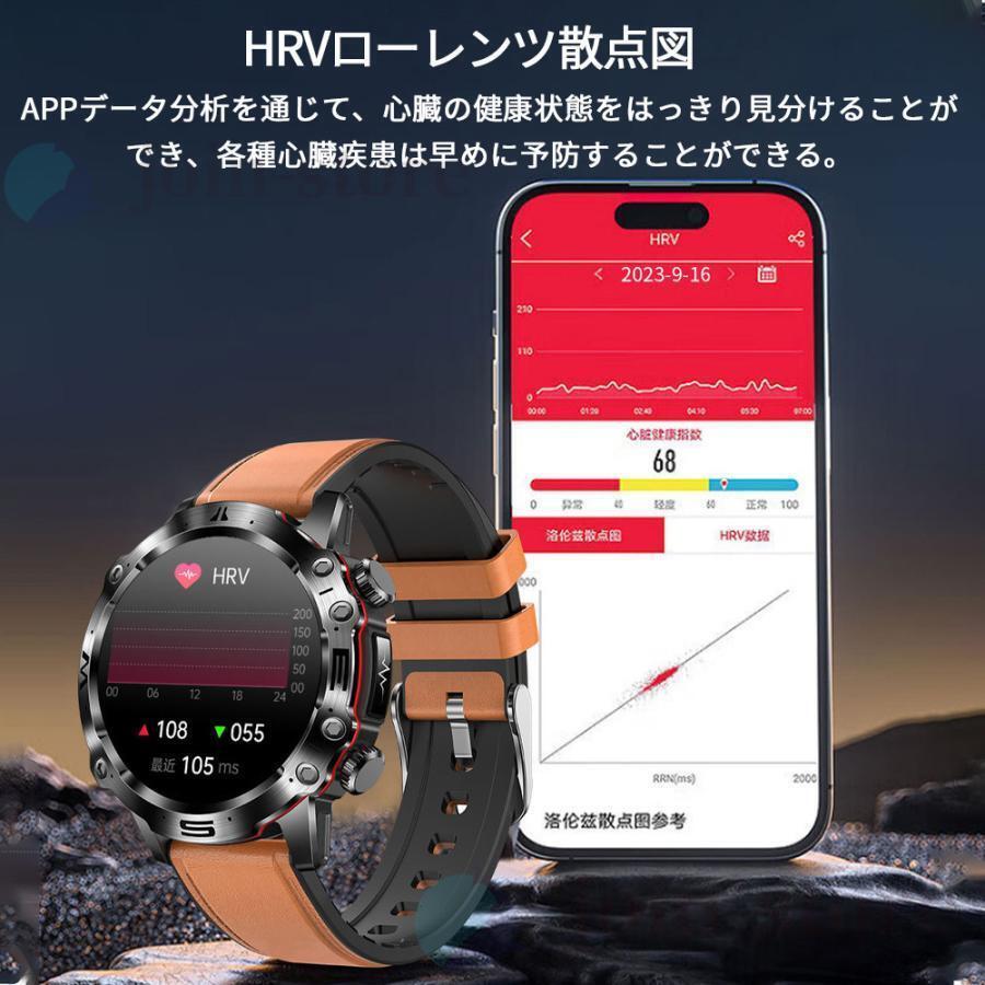 スマートウォッチ 最強 日本製 センサー 通話機能 血糖値 軍用規格 ECG心電 血圧測定 心拍数 歩数計 多運動モード IP68防水着信通知 日本語_3