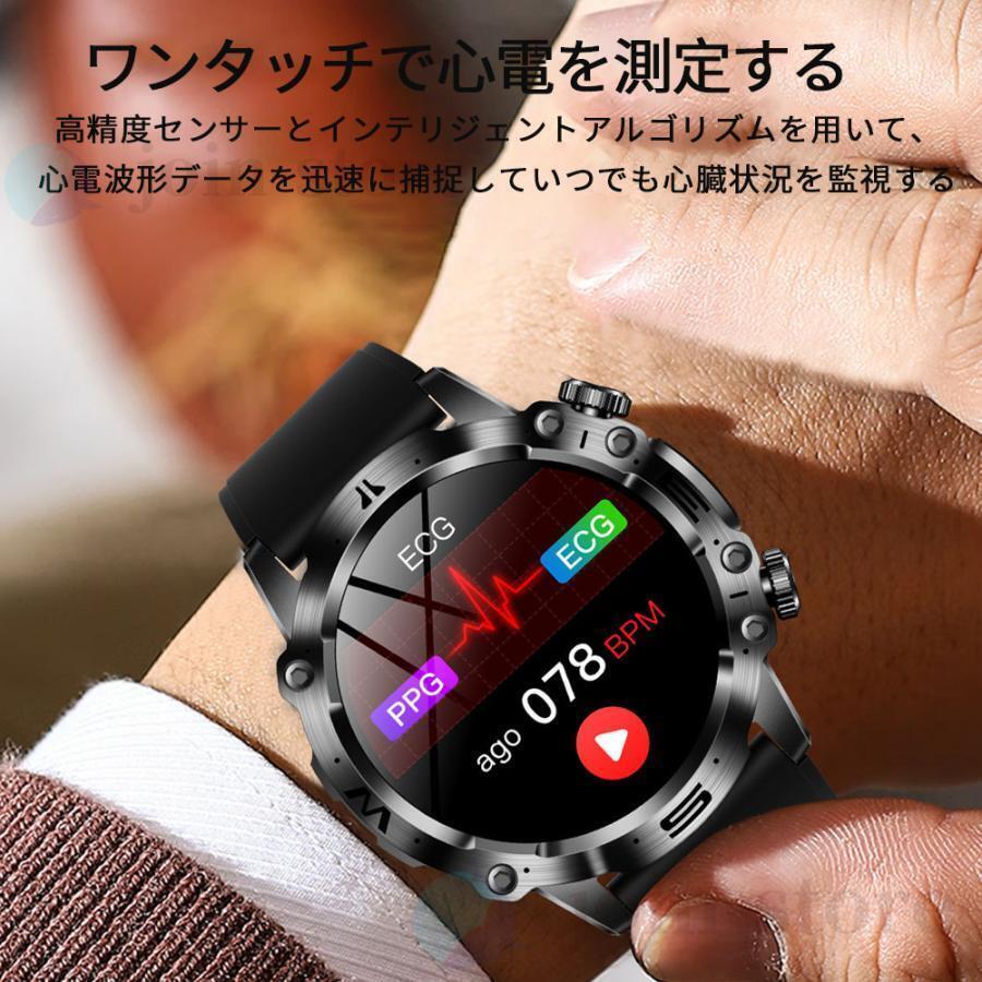 スマートウォッチ 最強 日本製 センサー 通話機能 血糖値 軍用規格 ECG心電 血圧測定 心拍数 歩数計 多運動モード IP68防水着信通知 日本語_5