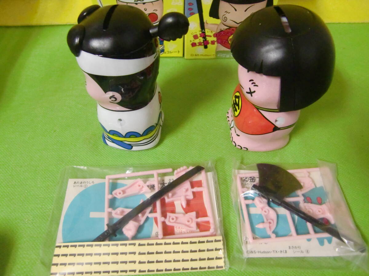旧品！カバヤ食玩！ 桃伝チョコ 貯金箱人形2点！ - カバヤ食玩 桃太郎