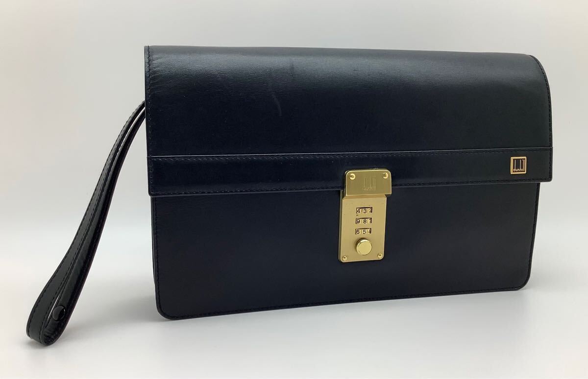 dunhill ダンヒル セカンドバッグ クラッチバッグ レザー ゴールド金具 