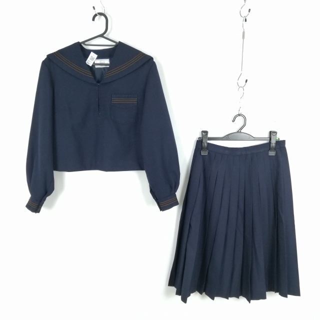 数量限定，爆買い 1円 セーラー服 スカート 上下2点セット 大きいサイズ カンコー 冬物 茶3本線 女子 学生服 中学 高校 紺 制服 ランクC NA0439(学生服)｜売買されたオークション情報、yahooの商品情報をアーカイ 学生服