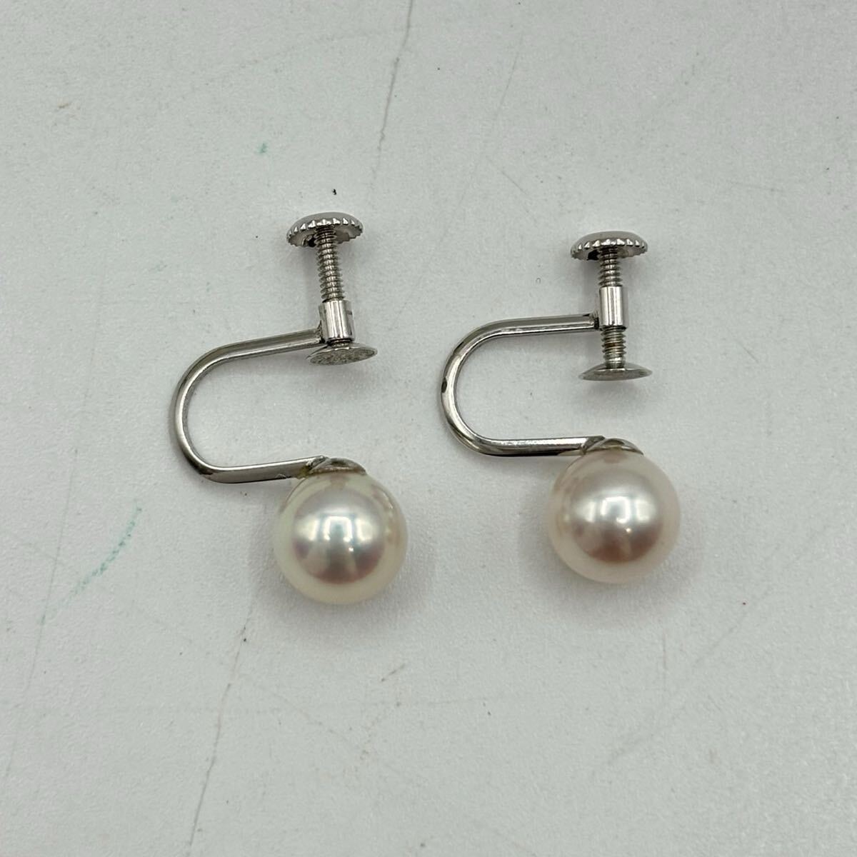 本真珠パールネックレスイヤリングセット約6mm silver刻印