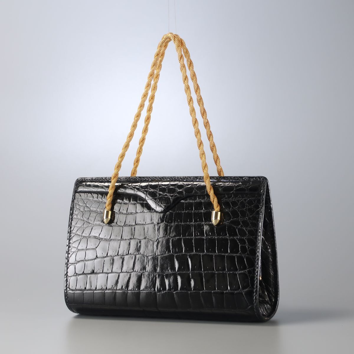 レディース 【極美品】JRA認定 M&K TOKYO 本クロコダイル ハンドバッグ 