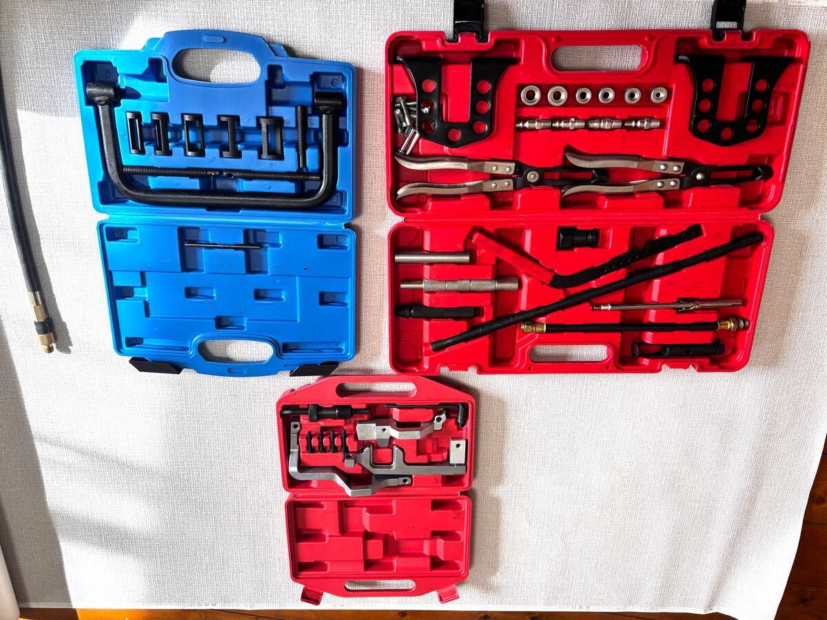 バルブステムシール交換ツール/バルブスプリングコンプレッサー/バルブタイミングツールセットR56ミニクーパーSに適合のエアーホース付き！_1