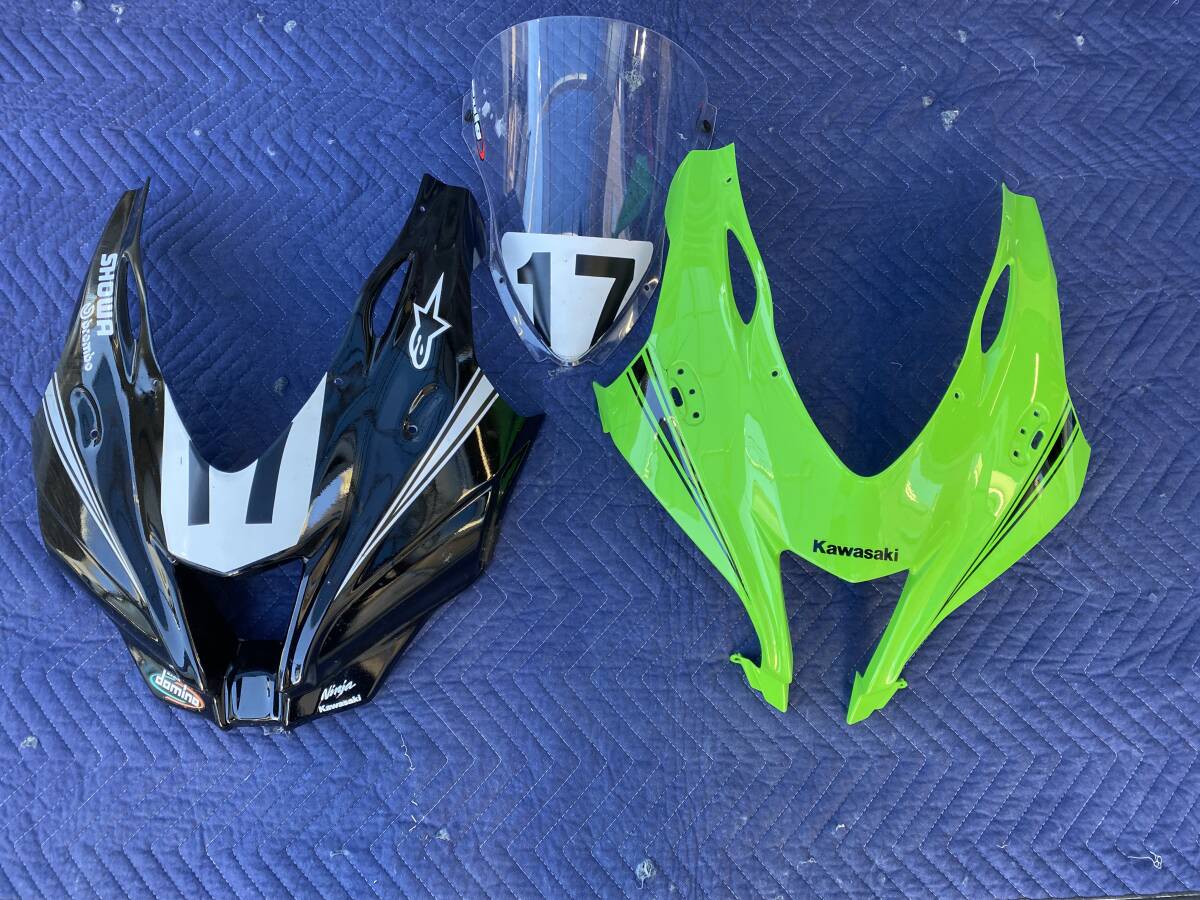 カワサキ　ZX10RR 2018 フロントカウル　才谷屋フロントカウルカバー　プーチ（Puig）スクリーン　セット_1