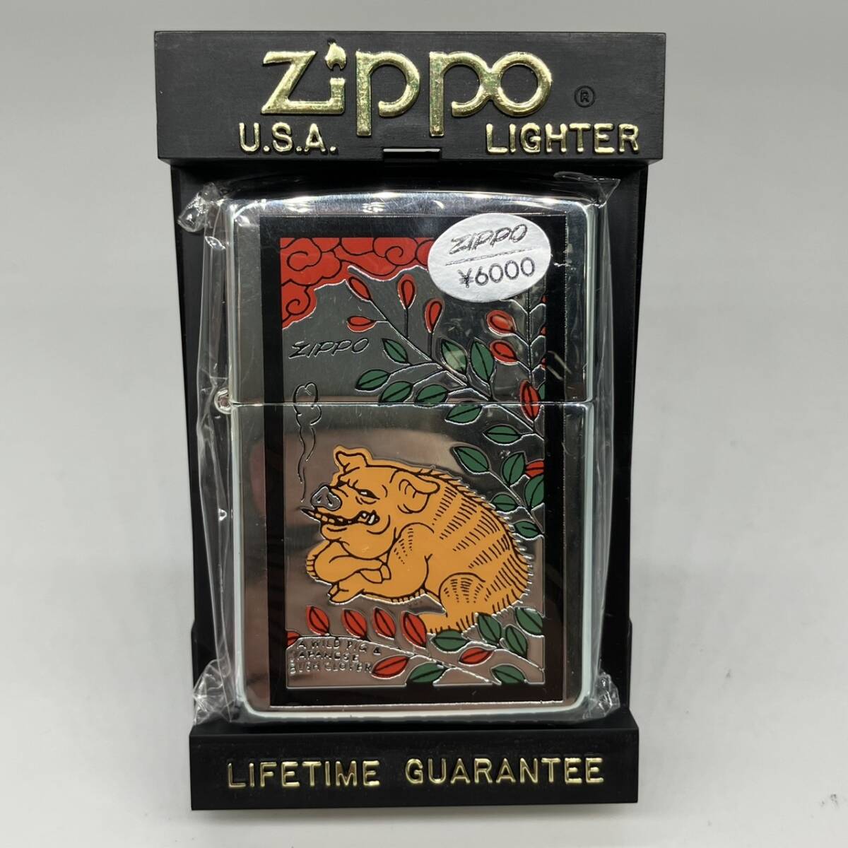 花札 ジッポー トリックアート イノシシ ZIPPO USA 1997年 Sカラー 