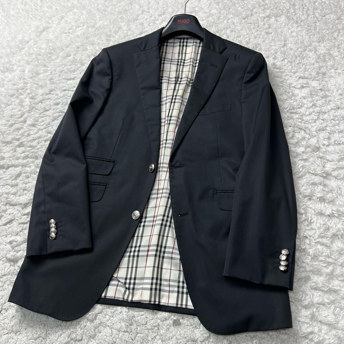 美品】BURBERRY BLACK LABEL バーバリーブラックレーベル【王道紺ブレ 