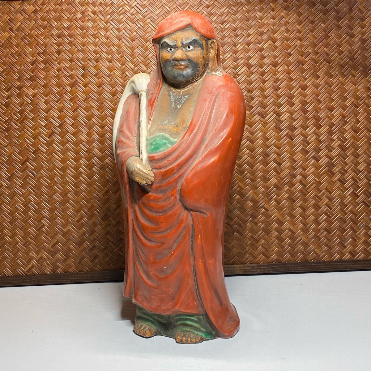 達磨大師 陶器 九谷焼 -達磨 置物(日本の陶磁)の中古品 縁起だるまの 