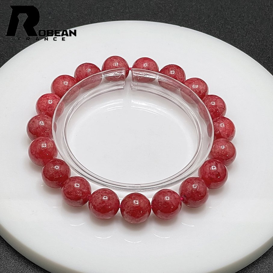 逸品 EU製 定価6万円★ROBEAN・ディープローズクォーツ★ブレスレット パワーストーン 天然石 綺麗 お守り 9.9-10.3mm C412178 EU製 綺麗 貴重 希少 定価10万円ROBEAN・太陽花タイチンルチル 高品質