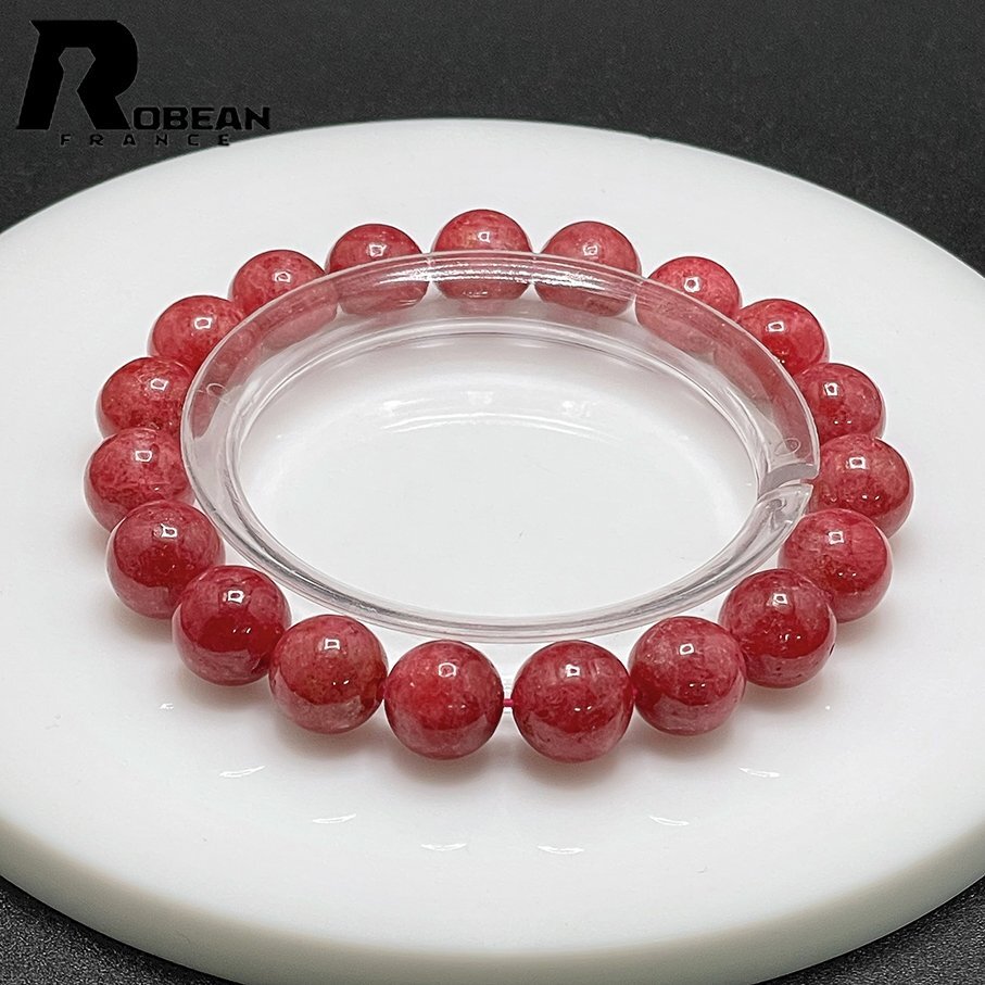逸品 EU製 定価6万円★ROBEAN・ディープローズクォーツ★ブレスレット パワーストーン 天然石 綺麗 お守り 9.9-10.3mm C412178 EU製 綺麗 貴重 希少 定価10万円ROBEAN・太陽花タイチンルチル 高品質