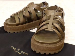 ラグ&ボーン rag&bone　厚底 アーミーアウトドアサンダル【L's(35)/4.4万円/オリーブ/Sラ