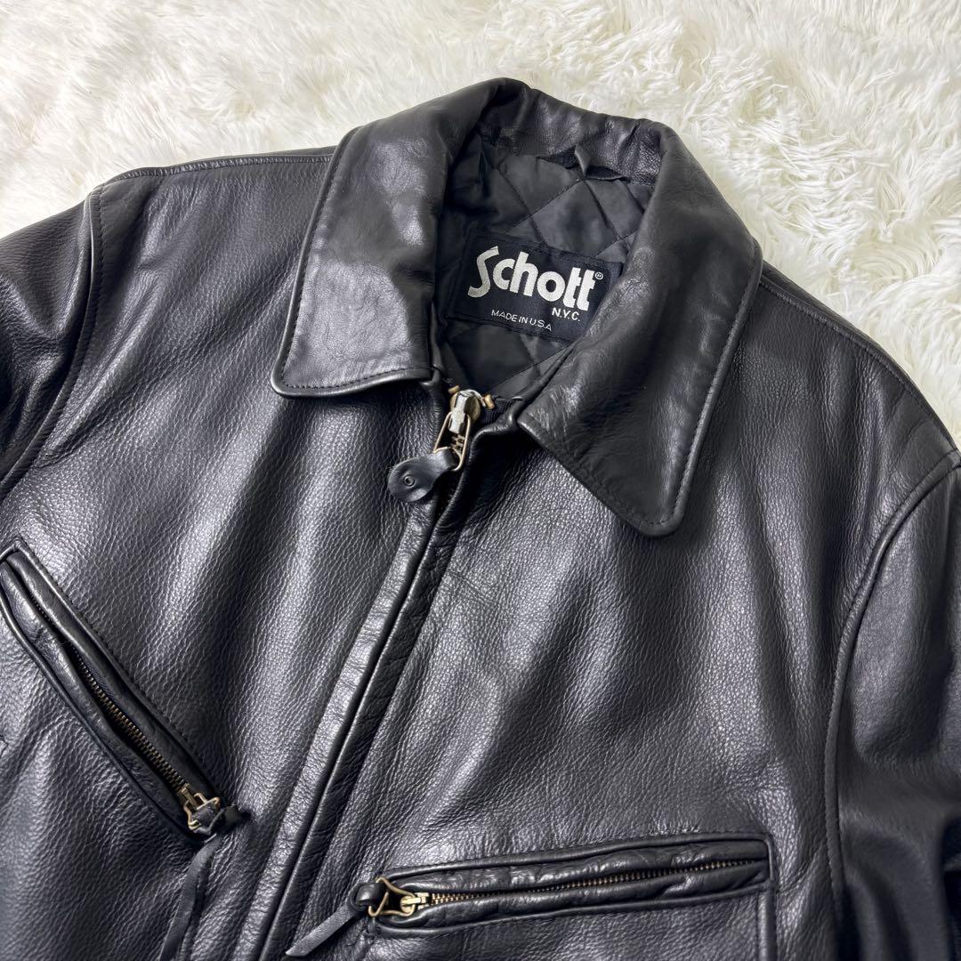 Schott Dポケット637 レザージャケット 美品/希少 schott レザージャケット ライダース Dポケット 637 黒 38