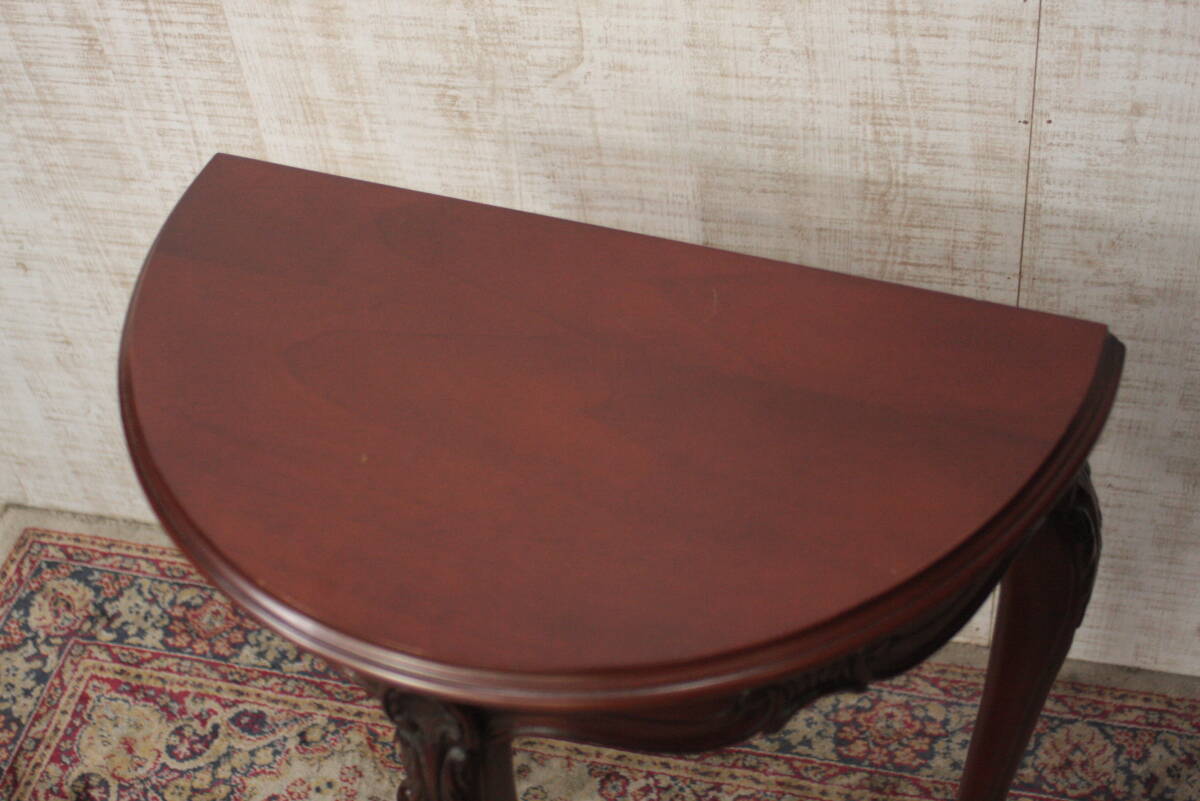 ∇339　コンソールテーブル クラシック 花台 電話台 サイドテーブル 木製 天然木 おしゃれ アンティーク 猫脚_2