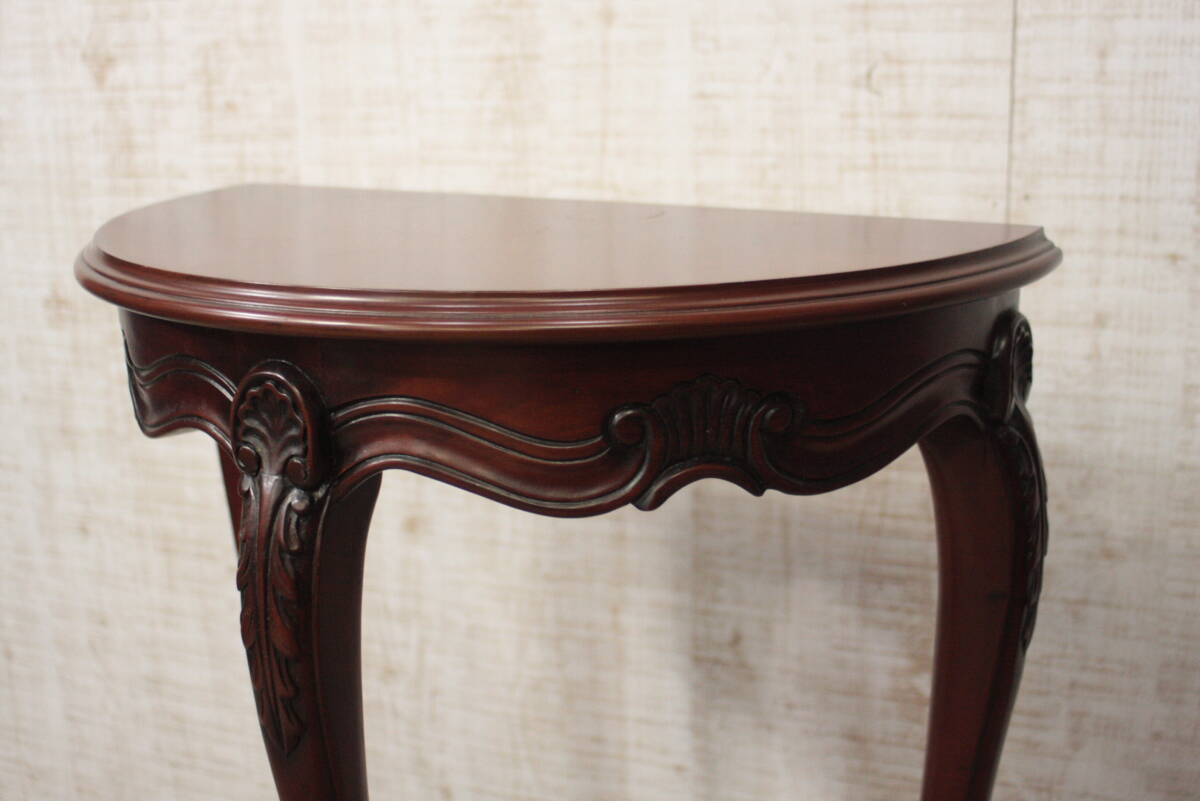 ∇339　コンソールテーブル クラシック 花台 電話台 サイドテーブル 木製 天然木 おしゃれ アンティーク 猫脚_3