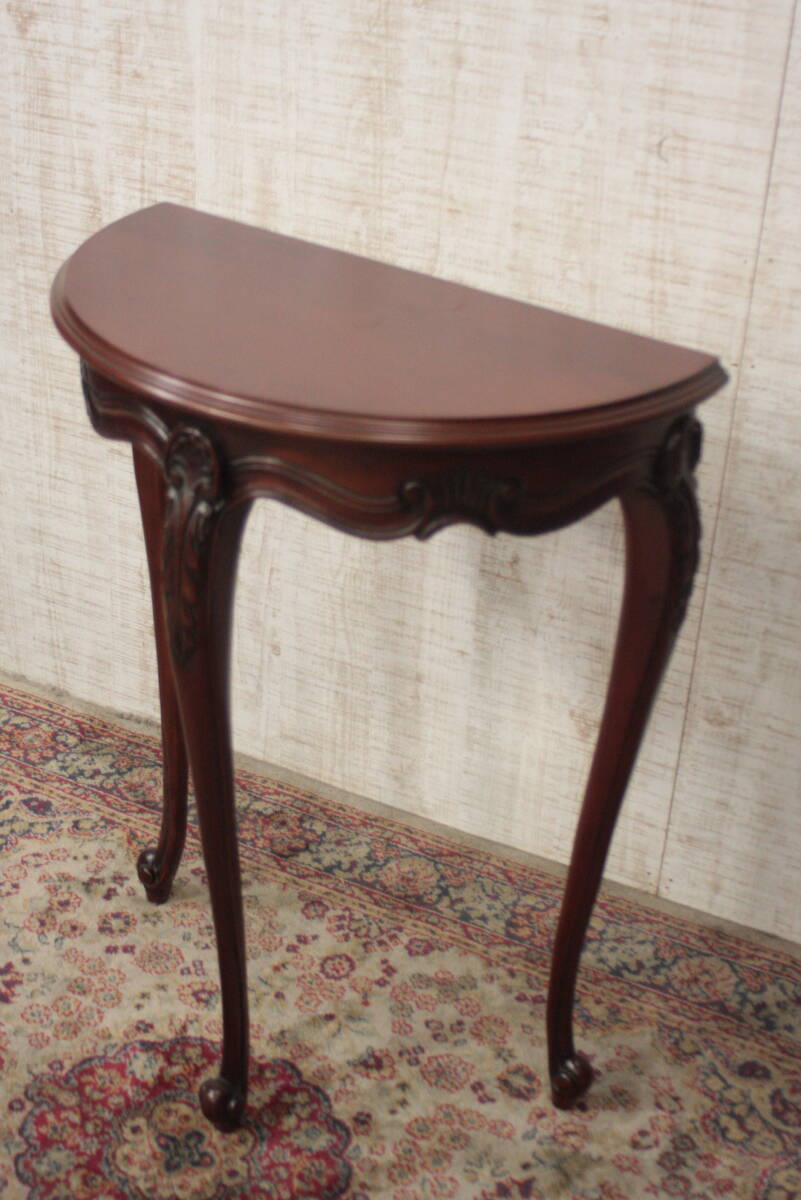 ∇339　コンソールテーブル クラシック 花台 電話台 サイドテーブル 木製 天然木 おしゃれ アンティーク 猫脚_5