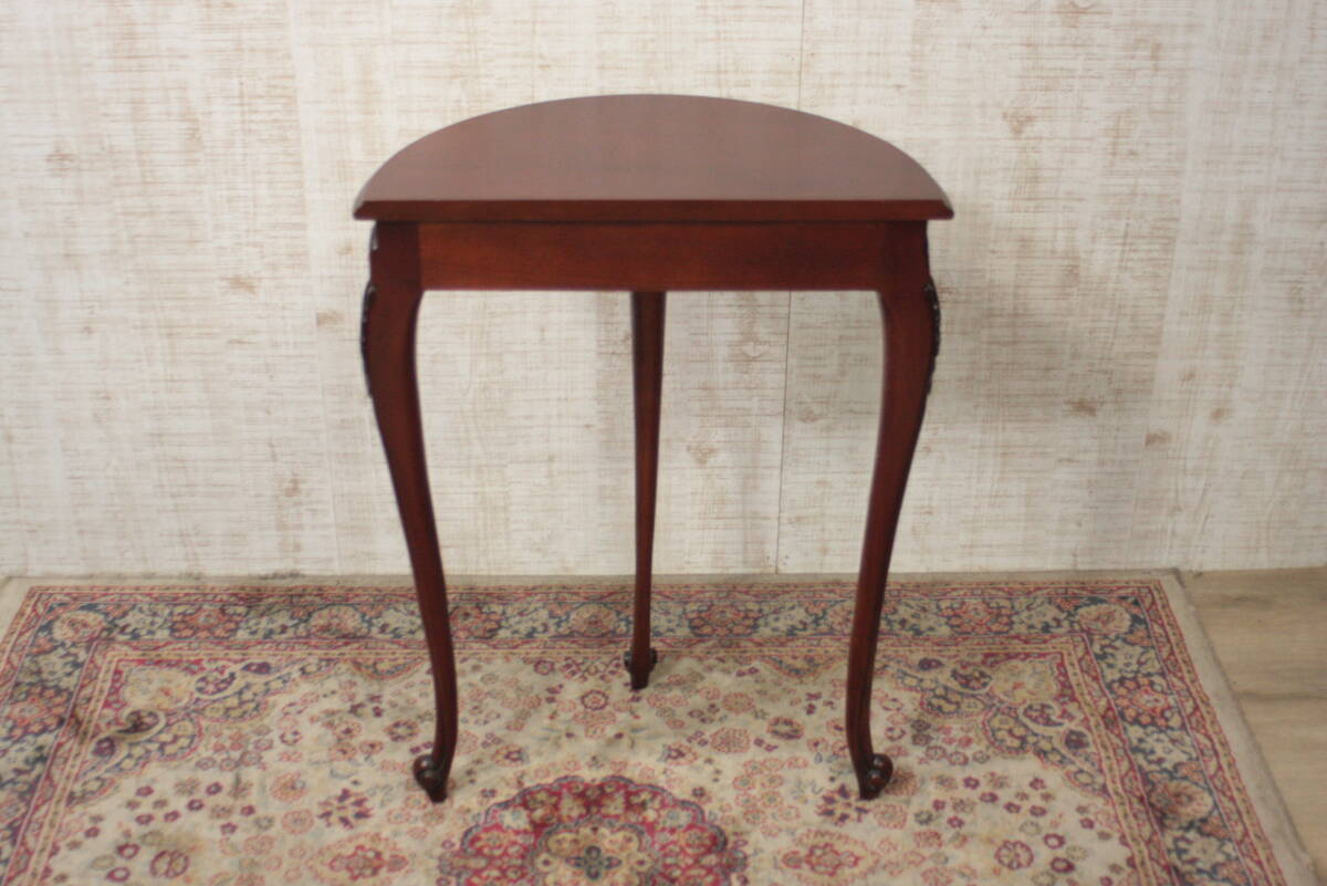 ∇339　コンソールテーブル クラシック 花台 電話台 サイドテーブル 木製 天然木 おしゃれ アンティーク 猫脚_6