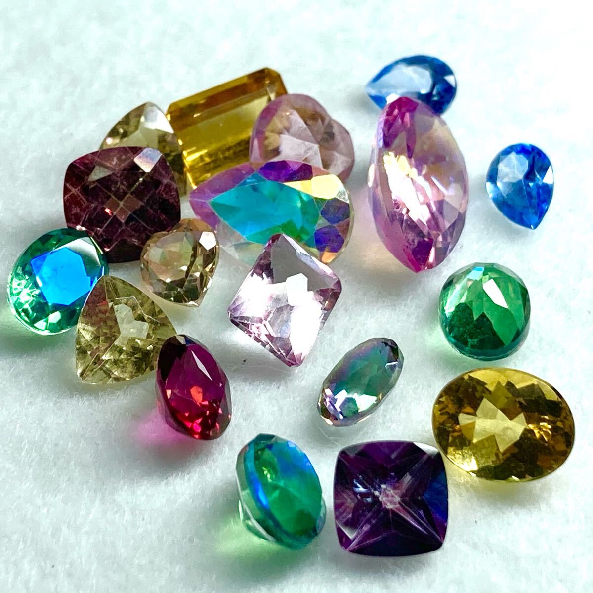 1円〜!!★天然イエローベリル・ミスティックトパーズおまとめ33.5ct★m 約6.7g ルース 裸石 宝石 yellow beryl mystic topaz w5マ99_3