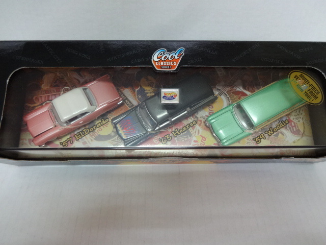 Cool CLASSICS SERIES 1 Hard Rock CAFE car Set 57,ElDorado 63,Hearse 59,Woodie ミニカー 3台 1998 未開封 未使用品 デッドストック_2