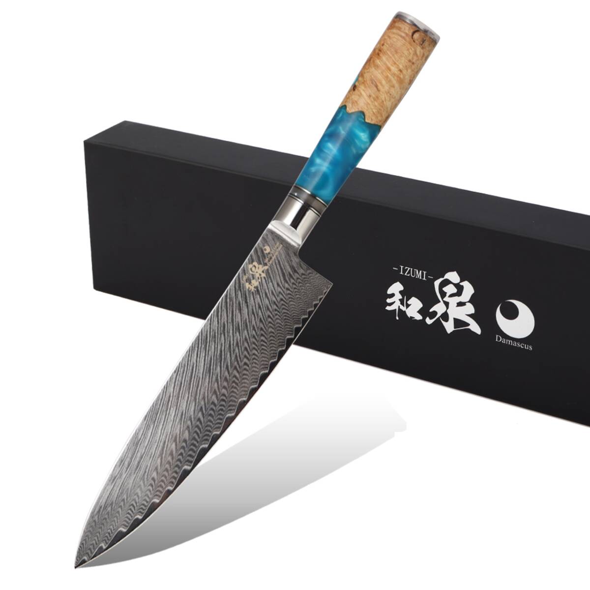 【和泉-IZUMI-】 67層ダマスカス鋼 20cm 抗菌作用 VG10 包丁_1