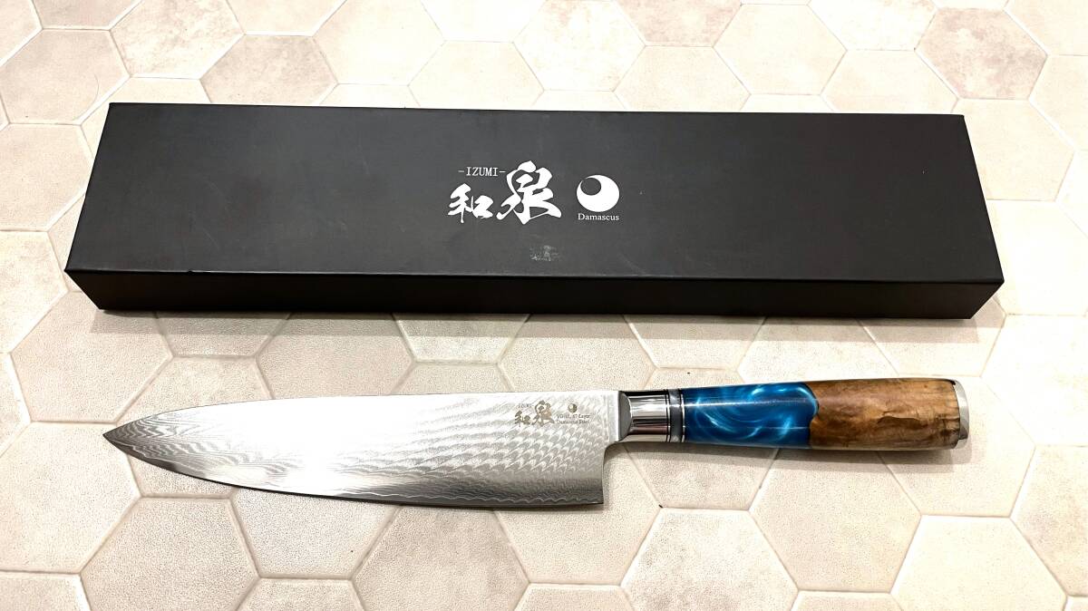 【和泉-IZUMI-】 67層ダマスカス鋼 20cm 抗菌作用 VG10 包丁_2