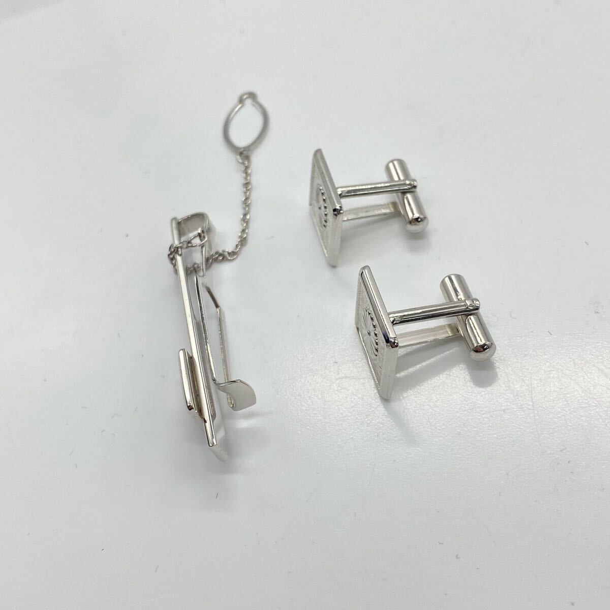 1円〜 3M 純銀製 カフスボタン ネクタイピン 総重量約16g 天皇陛下喜寿